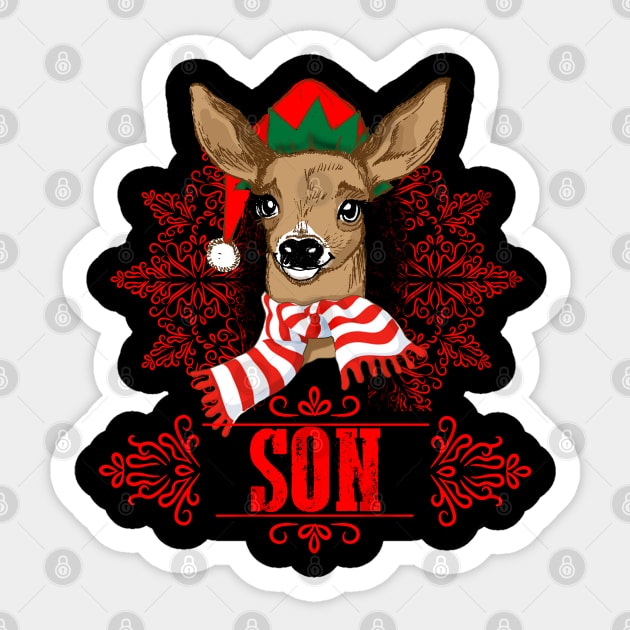 Christmas Deer Son Reindeer boy Sticker by ArtedPool